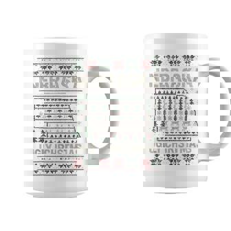 Nebraska Ugly Shirt NE Xmas Sweater Reindeer Trees Tank Top Coffee Mug | Mazezy