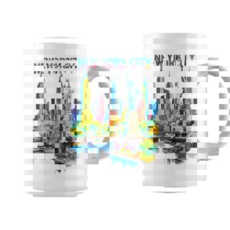 New York City Skyline Art NYC Souvenir Brooklyn Bridge Women Tank Top Coffee Mug | Mazezy