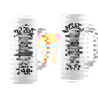 Not Here To Talk Cute Gym Cat Weightlifting Coffee Mug | Mazezy