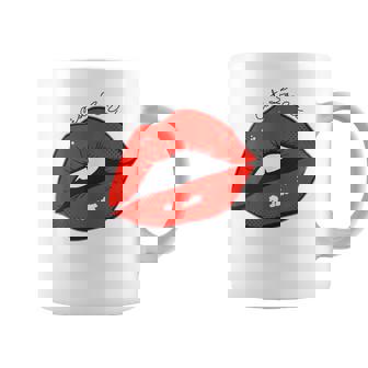 Ooh La La Red Lips French Pop Art Graphic Tank Top Coffee Mug | Mazezy