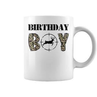 Orange Deer Hunting Birthday Camo Birthday Boy Party Coffee Mug | Seseable UK