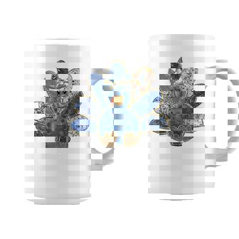 Patchwork Turkey Blue Denim Coquette Bow Autumn Thanksgiving Tank Top Coffee Mug | Mazezy