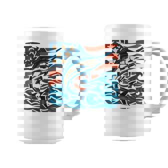 Patriotic American Flag Sports Fishing Coast Coffee Mug | Mazezy