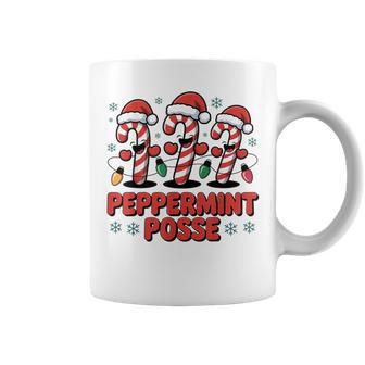 Peppermint Posse Candy Cane Christmas Santa Hat Coffee Mug - Thegiftio UK