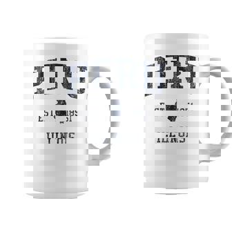 Peru IL JN1 Vintage Athletic Blue Coffee Mug | Mazezy