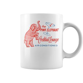 Pink Elephant Vintage Cocktail Lounge 1950S Retro Graphic Coffee Mug - Thegiftio