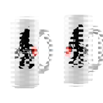 Powerlifter Bigfoot Lifting Long Bar Weightlifting Sasquatch Coffee Mug | Mazezy