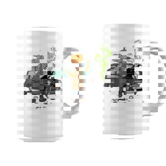 Pumpkin Mechanic Working On Vintage Haunted Car Halloween Coffee Mug | Mazezy