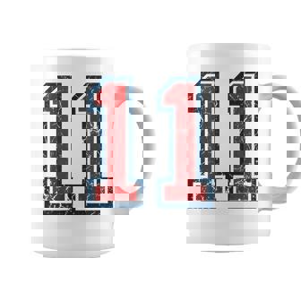 Red And Blue Sports Number 11 Jersey Uniform Player Fan Coffee Mug | Mazezy