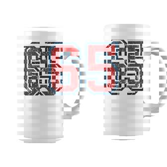 Red And Blue Sports Number 65 Jersey Uniform Player Fan Tank Top Coffee Mug | Mazezy