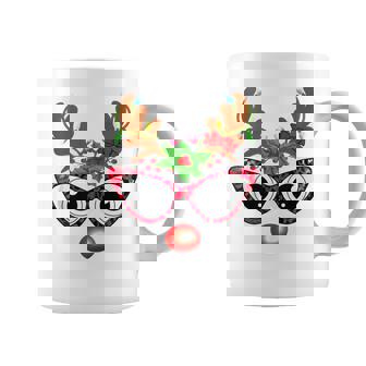 Reindeer Face Leopard Glasses Family Christmas Lights Tank Top Coffee Mug | Mazezy