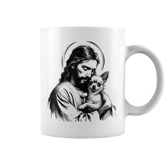 Retro Chihuahua Apparel Jesus Chihuahua Dog Christian Religious Dog Lover Coffee Mug - Thegiftio