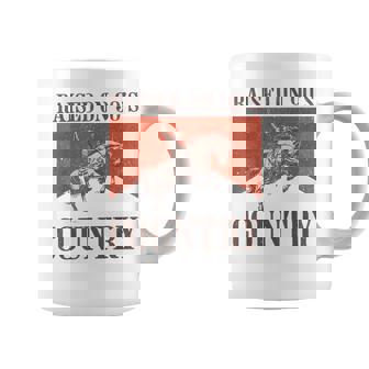 Retro Cowboy Horseback Western Rodeo Raised On 90's Country Coffee Mug | Mazezy