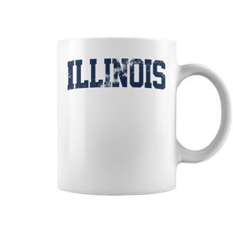 Retro Illinois Vintage Illinois Orange Blue Throwback Il Coffee Mug - Thegiftio UK