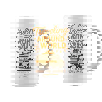 Retro Van Life Travel Traveling Around The World Traveler Coffee Mug | Mazezy