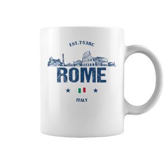 Rome Historical Landmarks Vintage Italy Flag Coffee Mug - Thegiftio