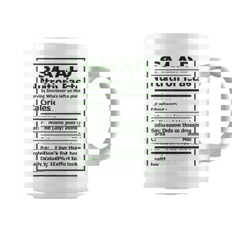 Salad Nutrition Facts Matching Thanksgiving Recipe Coffee Mug | Mazezy