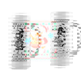 Santa Dachshund Eating Ramen Xmas Sweater Japanese Food Coffee Mug - Monsterry