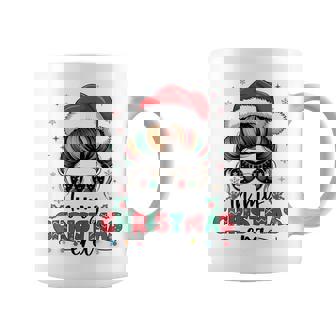 Santa Hat Messy Bun Christmas Girl In My Christmas Era Coffee Mug | Seseable CA