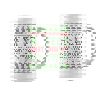 He Sees What You've Been Reading Christmas Book Coffee Mug - Thegiftio