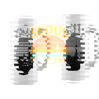 Seoul South Korea Vintage Sunset And N Tower Skyline Coffee Mug | Mazezy