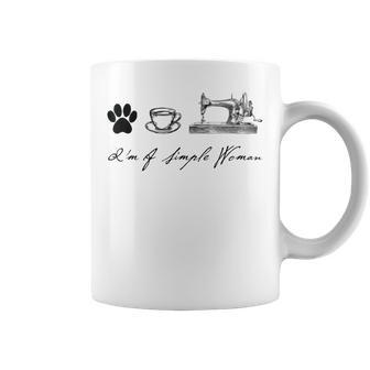 Sewer Sewing Quilter I'm A Simple Woman Dog Coffee Sewing Coffee Mug - Thegiftio UK