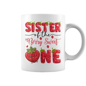 Sister Of The Berry Sweet One Strawberry First Birthday Coffee Mug - Monsterry
