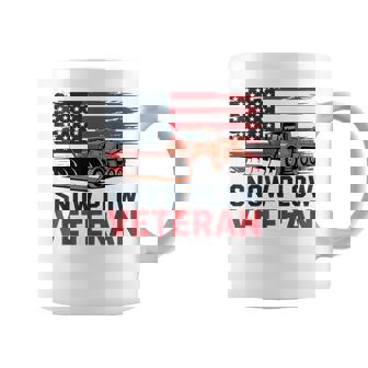 Snow Plow Veteran American Flag Retired Winter Worker Humor Coffee Mug | Mazezy