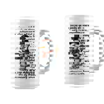 Snowman I See People My Age Out There Climbing Mountains Coffee Mug | Mazezy