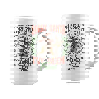 Sorry Santa I've Been Feral Christmas Raccoon Costume Coffee Mug - Seseable