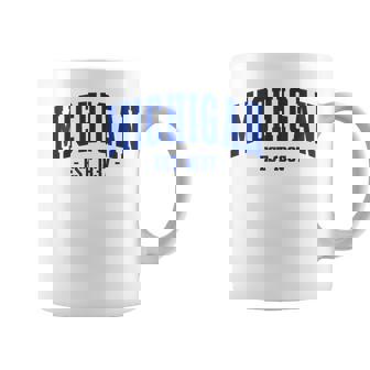 State Of Michigan Est 1837 Pride Classic Michigan Yellow Coffee Mug | Mazezy