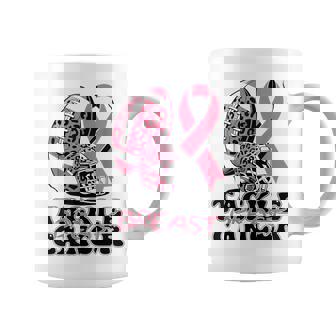 Tackle Breast Cancer Awareness American Football Leopard Coffee Mug | Mazezy