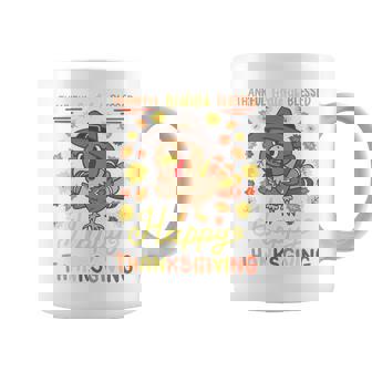 Thankful Grateful Blessed Turkey Gobble Happy Thanksgiving Tri-Blend Coffee Mug - Monsterry