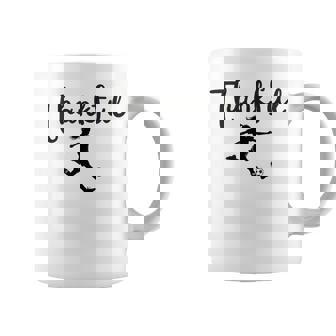 Thankful Soccer Player Girl Thanksgiving Footballer Graphic Coffee Mug | Mazezy