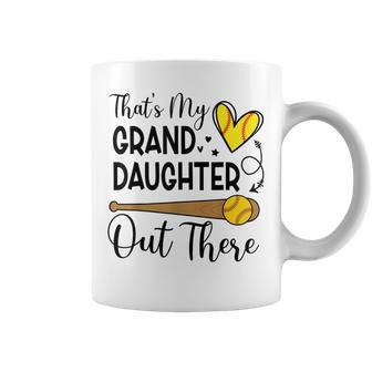 That's My Granddaughter Out There Softball Grandma Grandpa Coffee Mug - Thegiftio UK