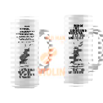 Never Underestimate An Old Man With A Violin Tank Top Coffee Mug | Mazezy