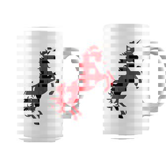 Unicorn Horse Christmas Pajamas Buffalo Plaid Xmas Tri-Blend Coffee Mug - Monsterry