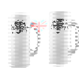 United Kingdom Heartbeat Union Jack Heart UK Pride Coffee Mug | Mazezy