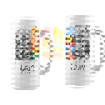 Utah Brushstroke Arches National Park Hiking Boots Cactus Coffee Mug | Mazezy