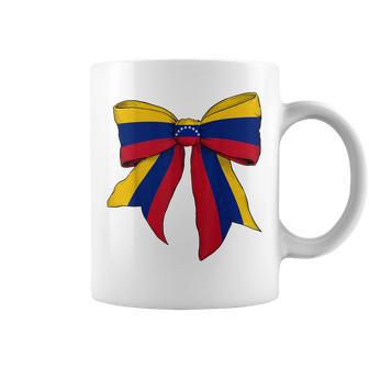 Venezuela Venezuelan Pride Flag Girl Coquette Bow Ribbon Coffee Mug | Seseable CA