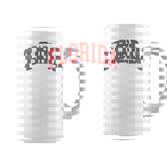 Vintage Florida Men Florida Women Retro Orange Blue FL Tee Coffee Mug | Mazezy