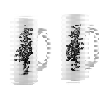 Vintage Kawaii Cute Cat Riding Bicycle Cycling Biker Cyclist Coffee Mug | Seseable CA