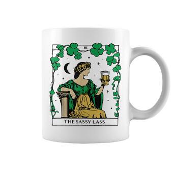 Vintage Saint Patrick's Day The Sassy Lass Tarot Card Coffee Mug - Thegiftio