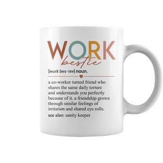 Vintage Work Bestie Definition Teachers Nurses Boss Women Coffee Mug - Monsterry
