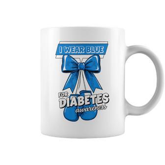 I Wear Blue For Diabetes Awareness Boxing Gloves Coquette Coffee Mug | Mazezy