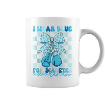I Wear Blue For Diabetes Awareness Coquette Boxing Gloves Tank Top Coffee Mug | Mazezy