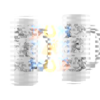 Western Girl Country Rodeo Blue Cowgirl Horse Coquette Bow Coffee Mug | Seseable FR