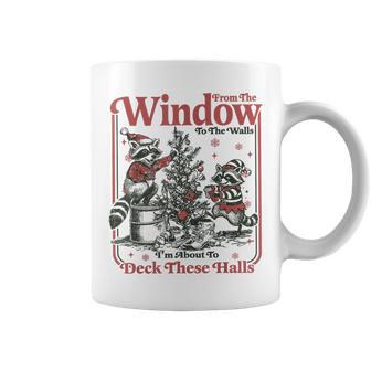 From The Windows To The Walls Retro Raccoon Christmas Coffee Mug - Thegiftio UK