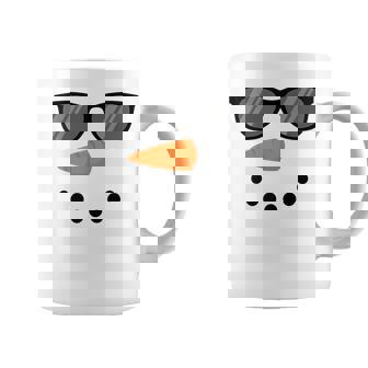 Winter Snowman Face With Sunglasses Christmas Xmas Pajama Coffee Mug | Mazezy
