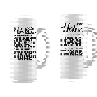 Worlds Okayest IT Manager Sarcastic Information Tech Coffee Mug | Mazezy